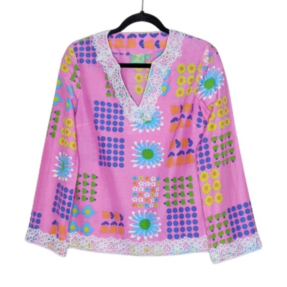 Jules Reid Top, Retro, Floral, Boho, Festival, Barbiecore, - Picture 1 of 7
